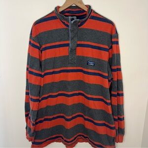 LL Bean Traditional Fit Collared Rugby Shirt Men's Size XLT  Tall Casual Blue